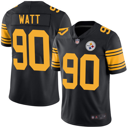 Youth Pittsburgh Steelers Football #90 Limited Black T J Watt Rush Vapor Untouchable Nike NFL Jersey->women nfl jersey->Women Jersey